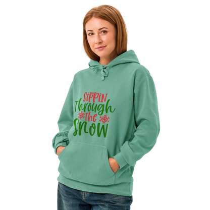 Unisex garment-dyed hoodie